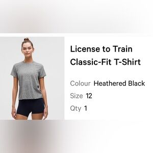 Lululemon License to Train classic fit t shirt